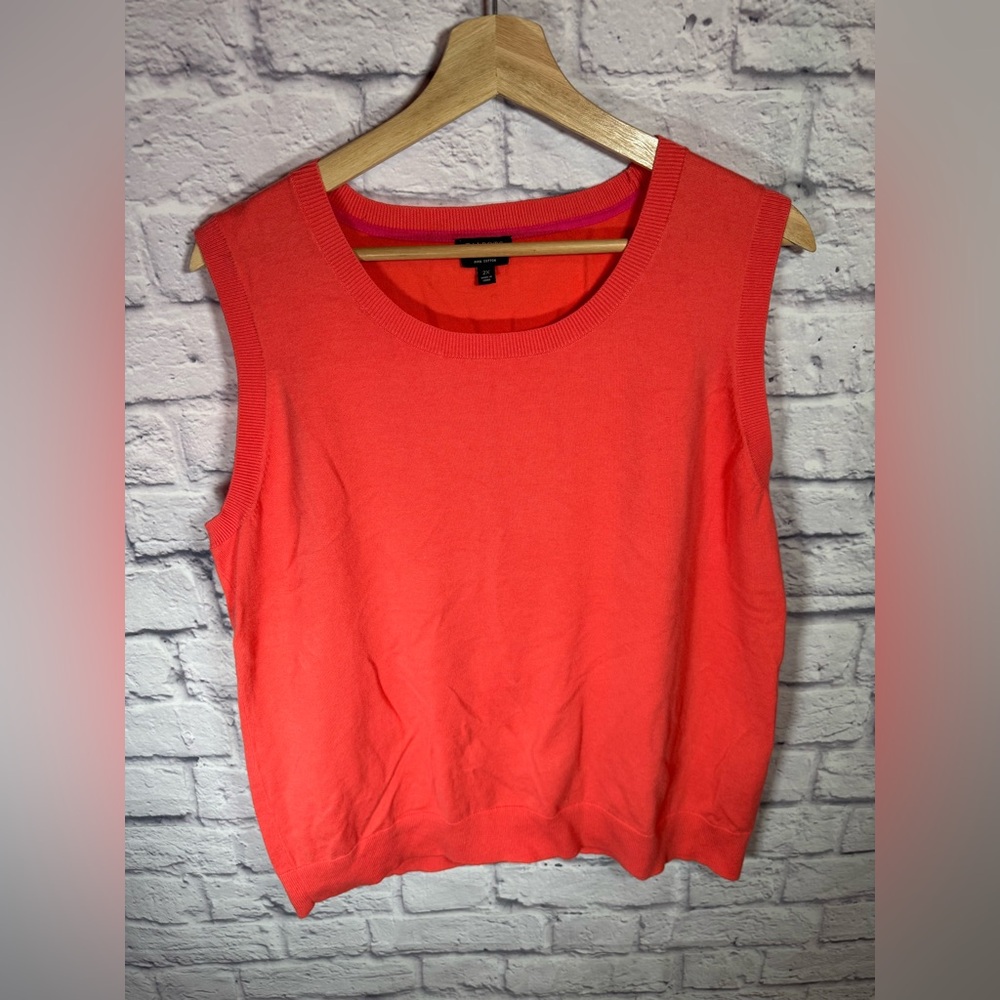 Talbots Sleeveless tank top blouse coral color women’s size 2X